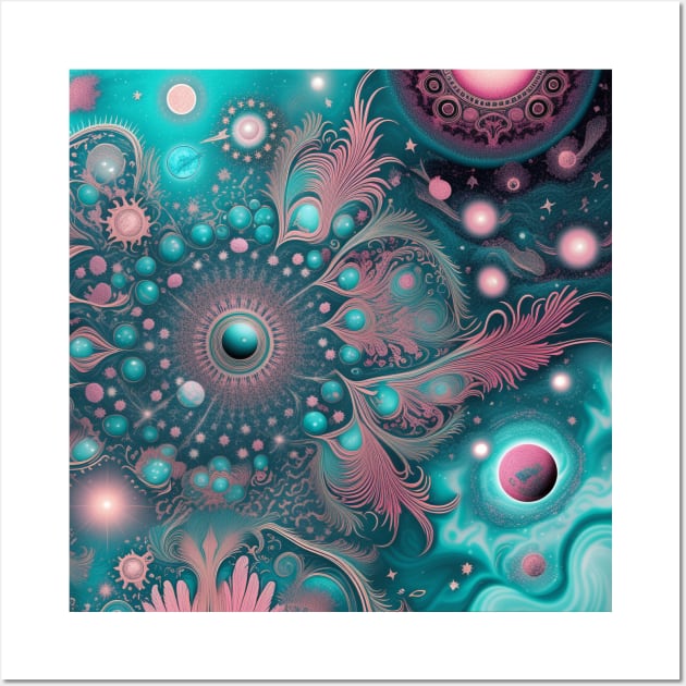 Other Worldly Designs- nebulas, stars, galaxies, planets with feathers Wall Art by BirdsnStuff